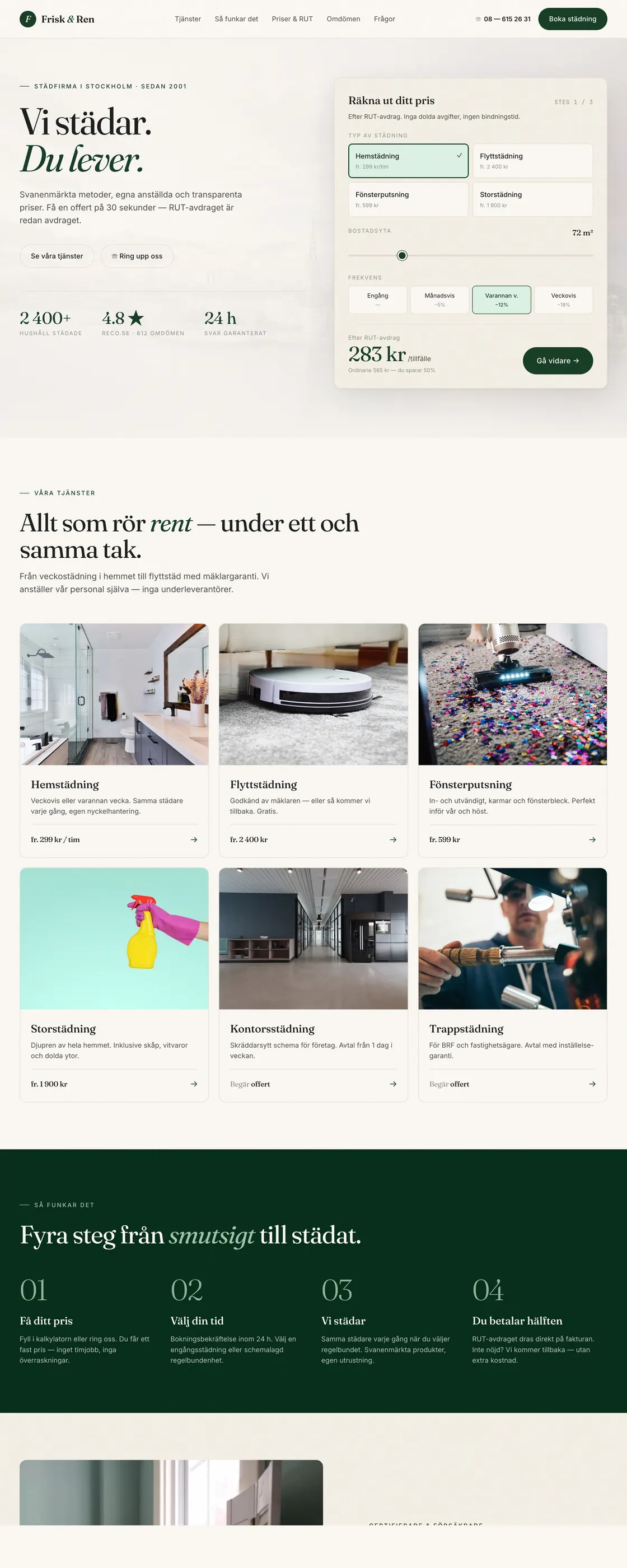 Frisk & Ren — Städfirma i Stockholm