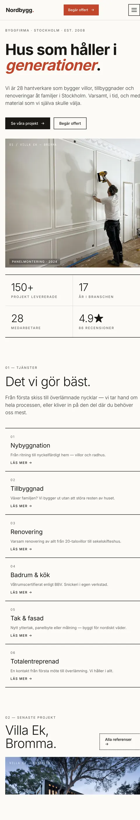 Samma hemsida på mobil